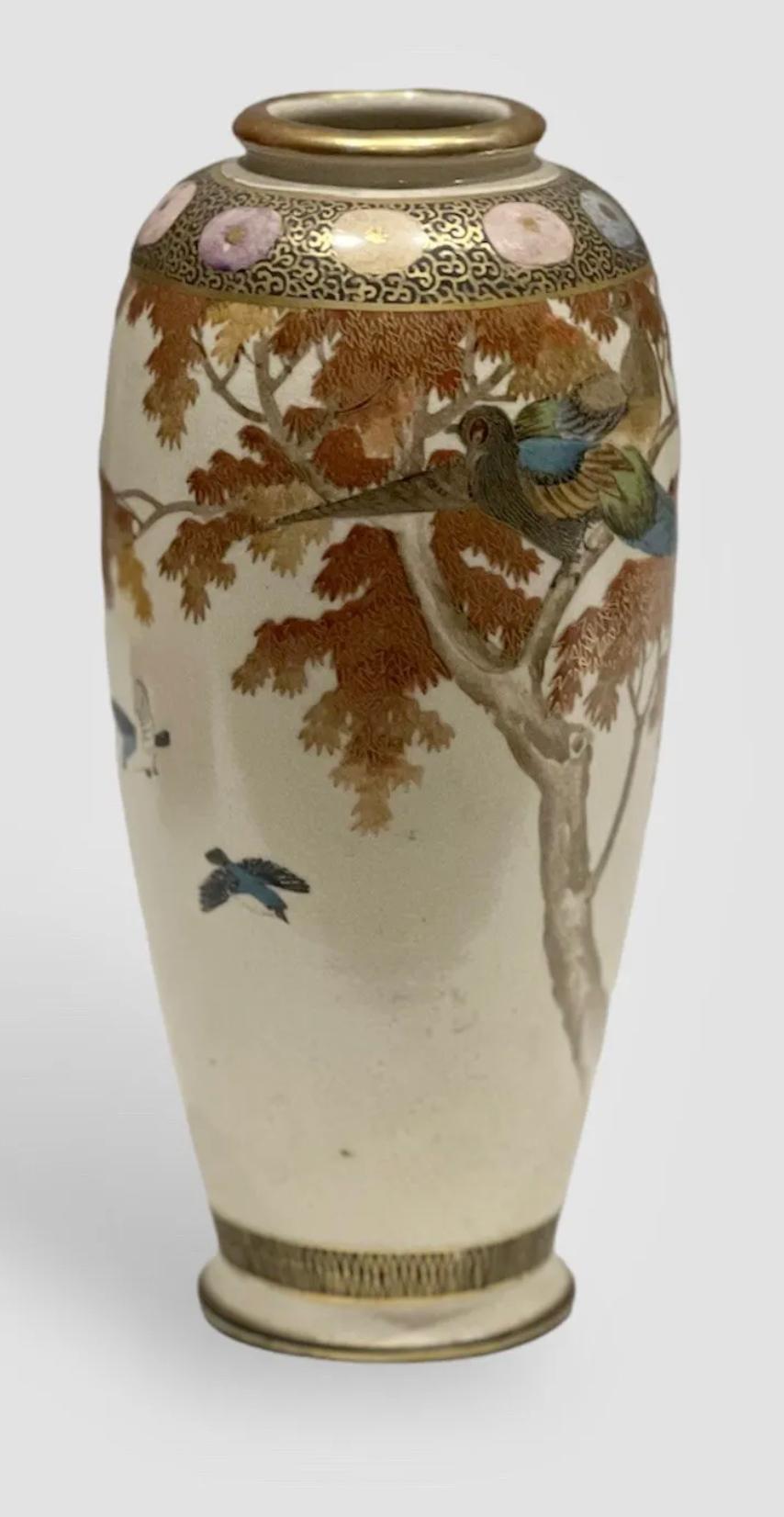 Prächtige antike japanische Satsuma-Vase, Meiji-Ära, signiert im Angebot 3