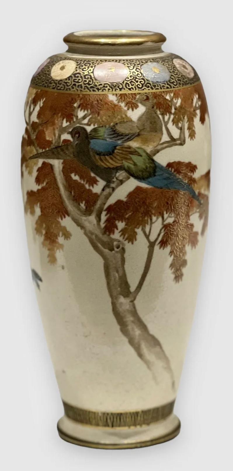 Prächtige antike japanische Satsuma-Vase, Meiji-Ära, signiert im Angebot 2