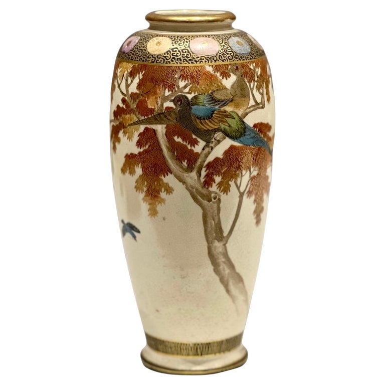 Magnifique vase japonais ancien Satsuma, époque Meiji, signé En vente sur  1stDibs | vase ancien japonais
