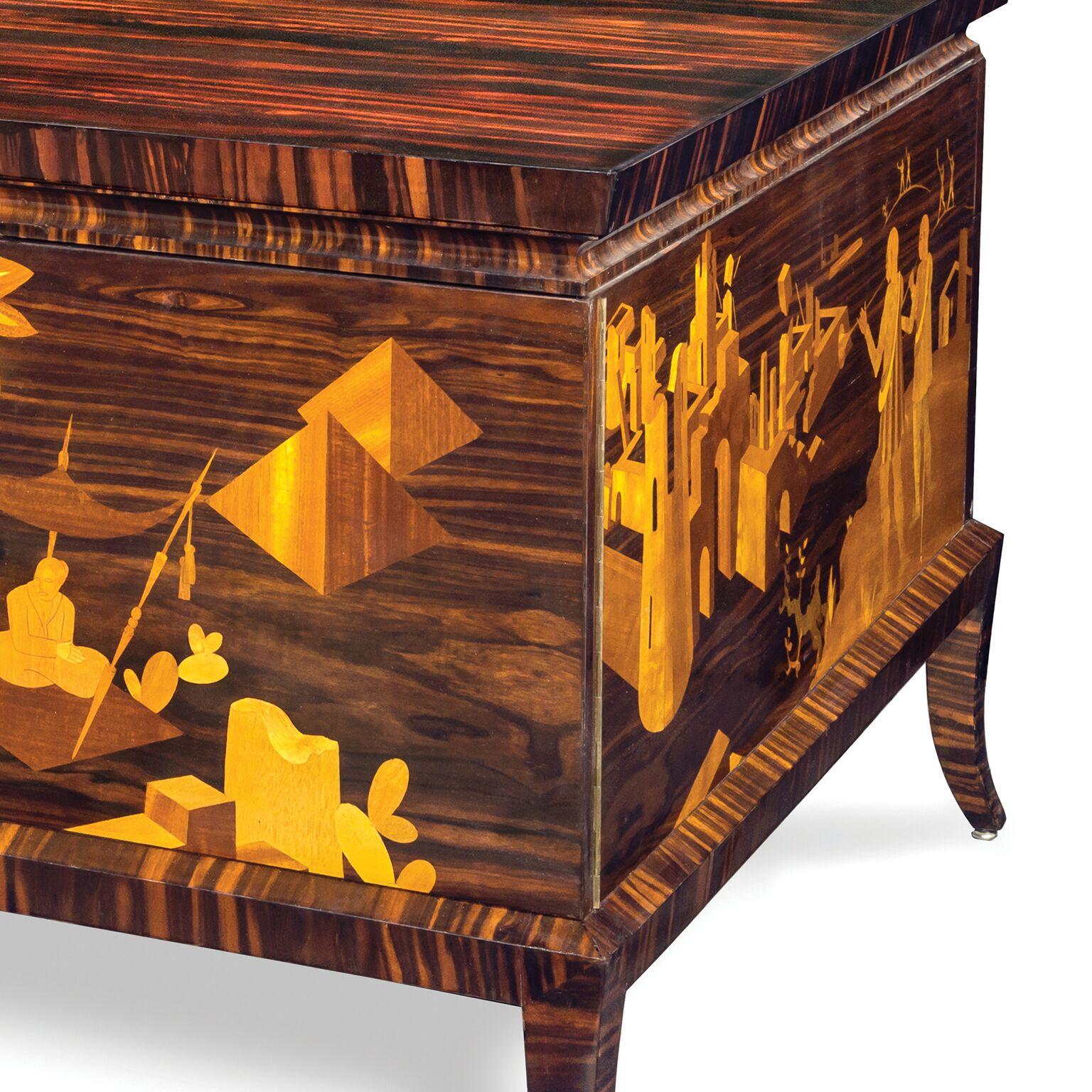 Magnificent Art Deco Palisander and Satinwood Marquetry Desk, Belgian, 1930 In Good Condition For Sale In South Yarra, AU