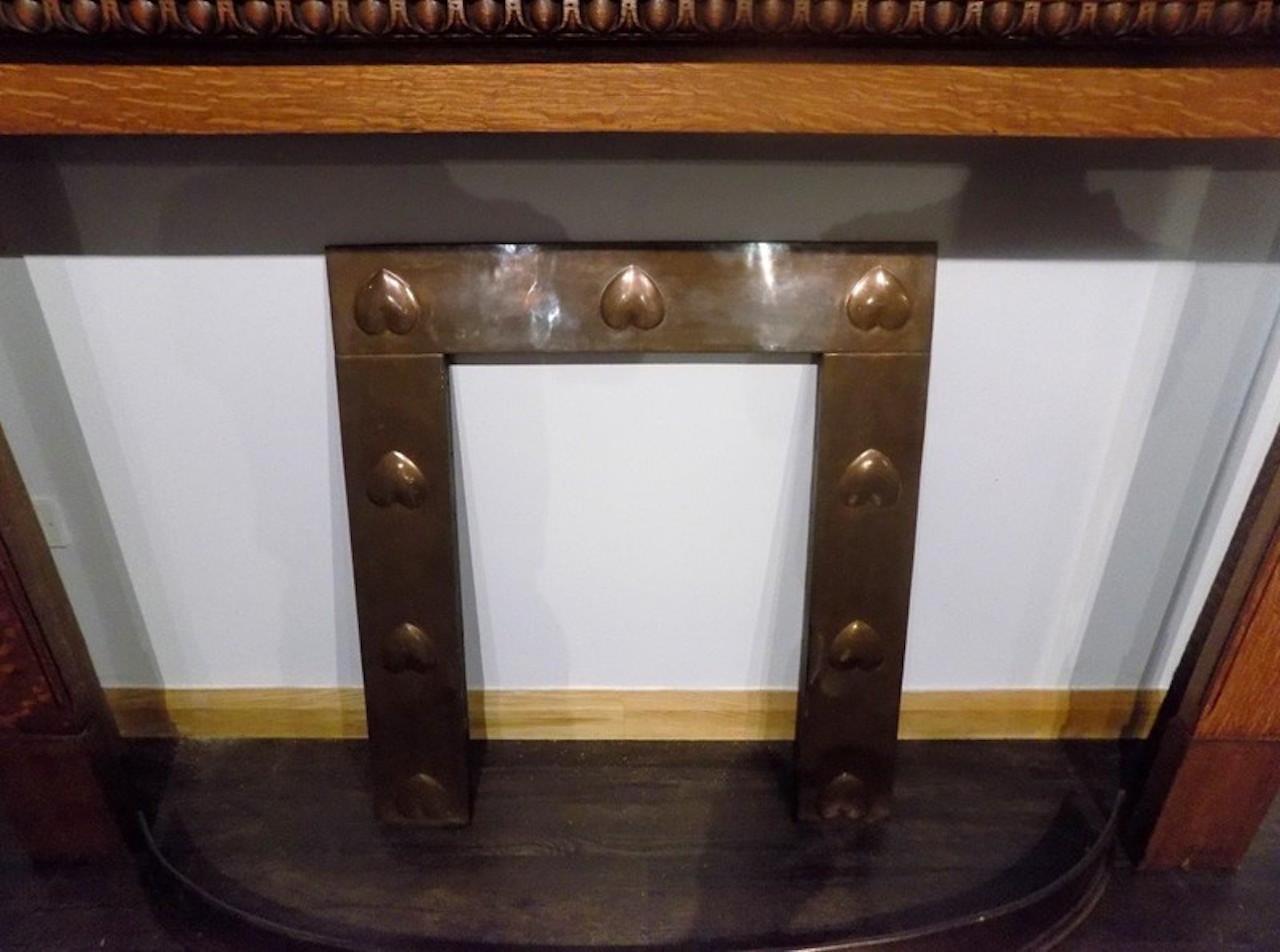 A magnificent Arts & Crafts Period oak fireplace probably by Edgar Wood For Sale 7
