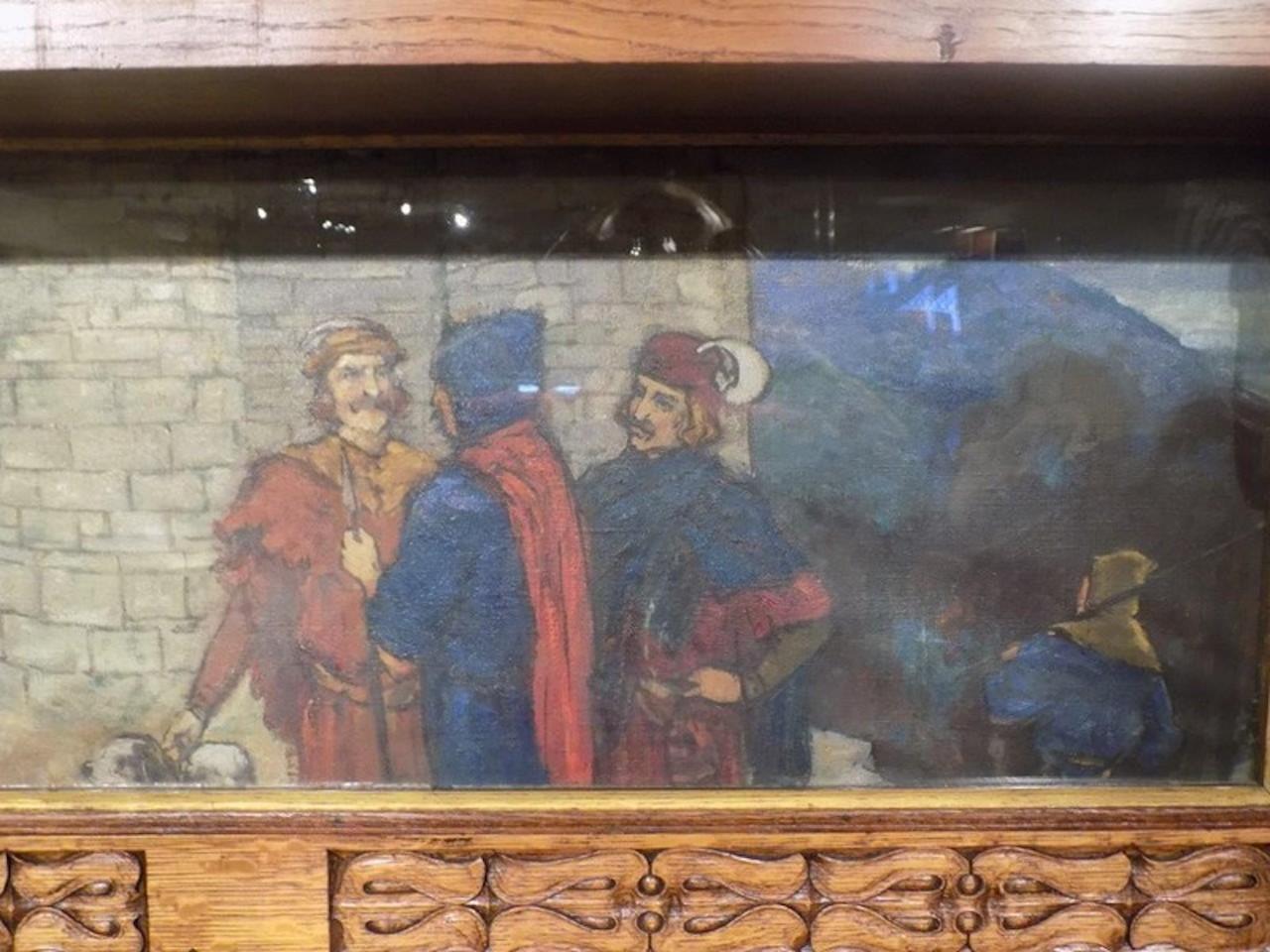 Early 20th Century A magnificent Arts & Crafts Period oak fireplace probably by Edgar Wood For Sale