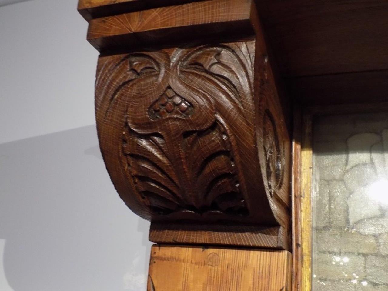 Oak A magnificent Arts & Crafts Period oak fireplace probably by Edgar Wood For Sale