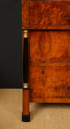 Magnificent Burl Walnut Biedermeier Commode