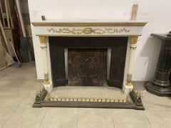 A Magnificent Carrara Marble Fireplace