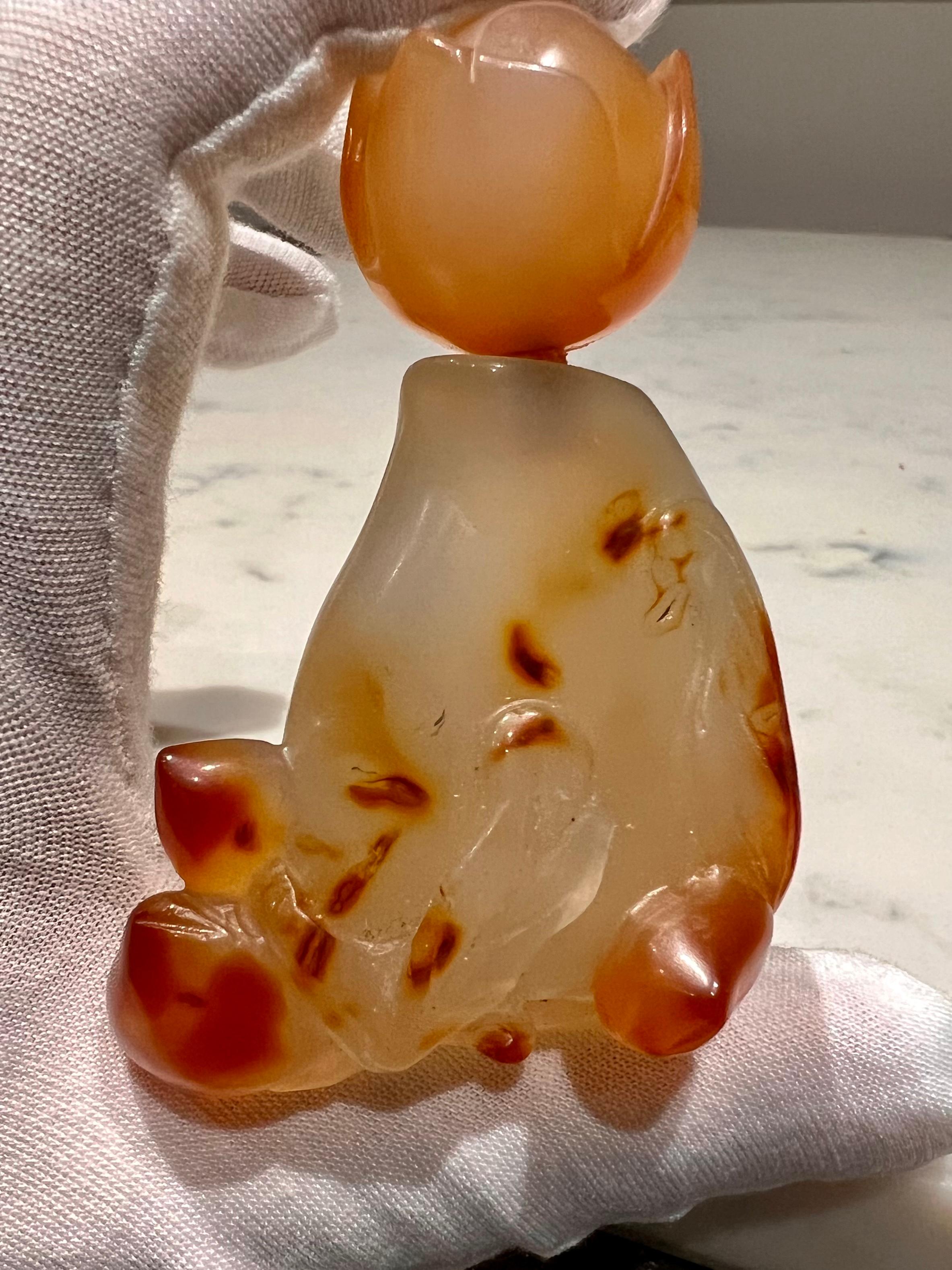 A Magnificent Chinese Carnelian Agate Snuff Bottle. Qing Dynasty  For Sale 7