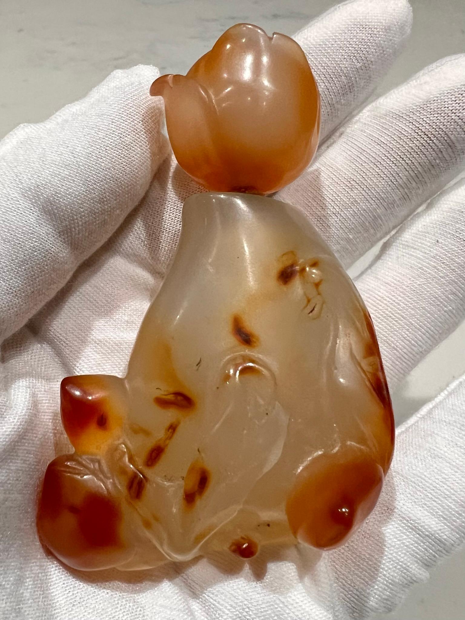 19th Century A Magnificent Chinese Carnelian Agate Snuff Bottle. Qing Dynasty  For Sale