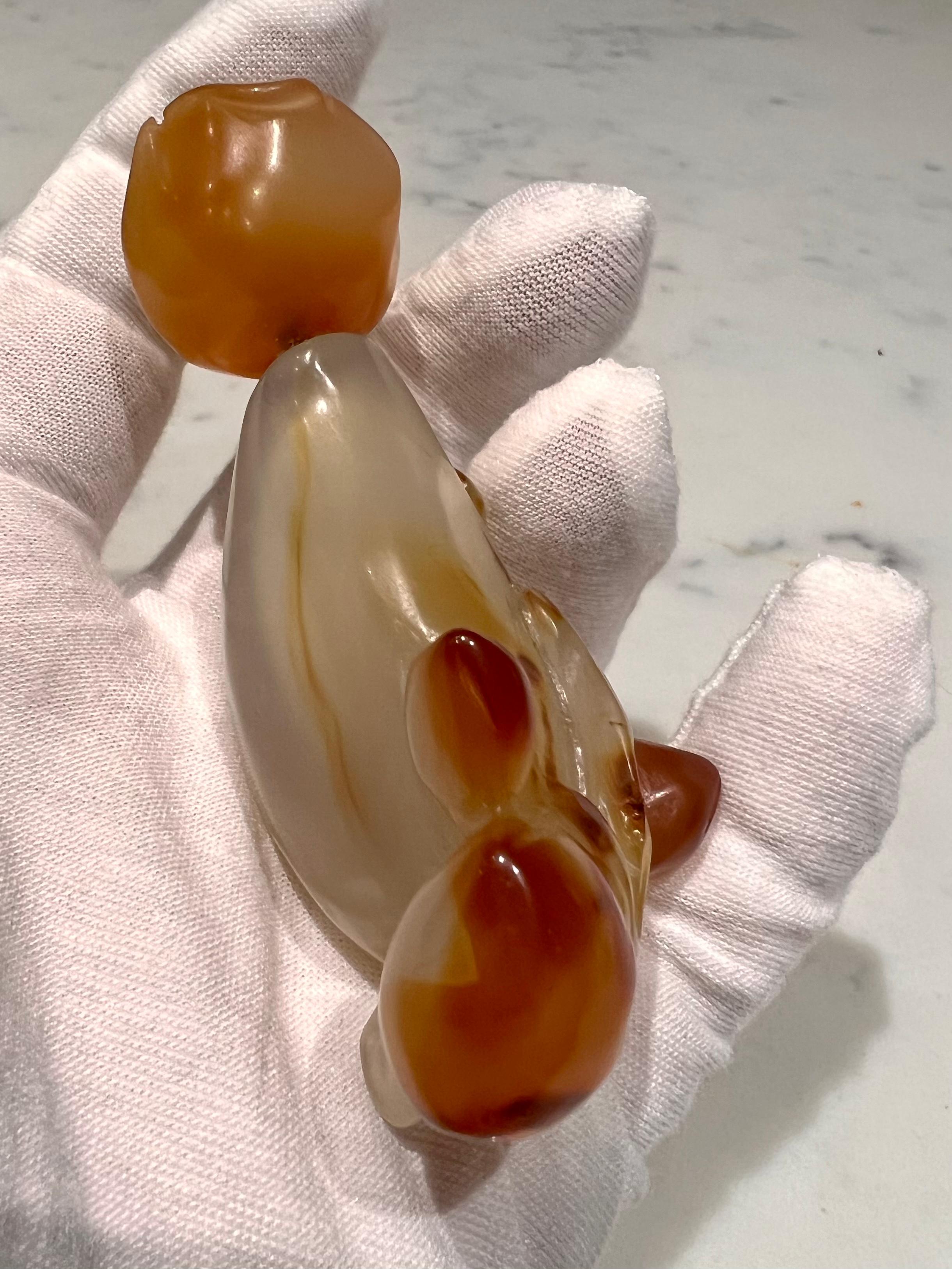A Magnificent Chinese Carnelian Agate Snuff Bottle. Qing Dynasty en vente 1