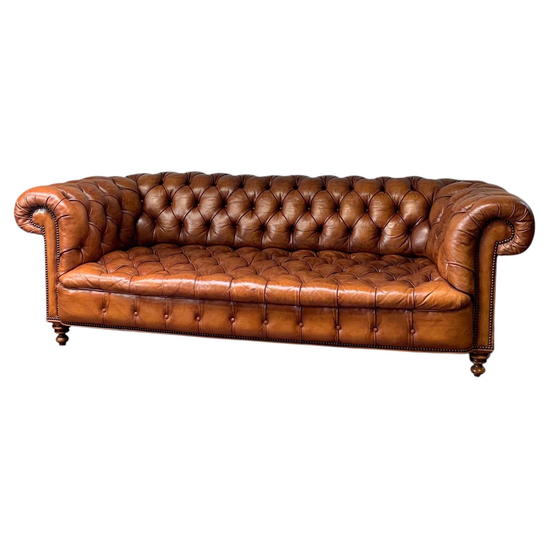 A Magnificent Early 20th Century Leather Chesterfield Sofa