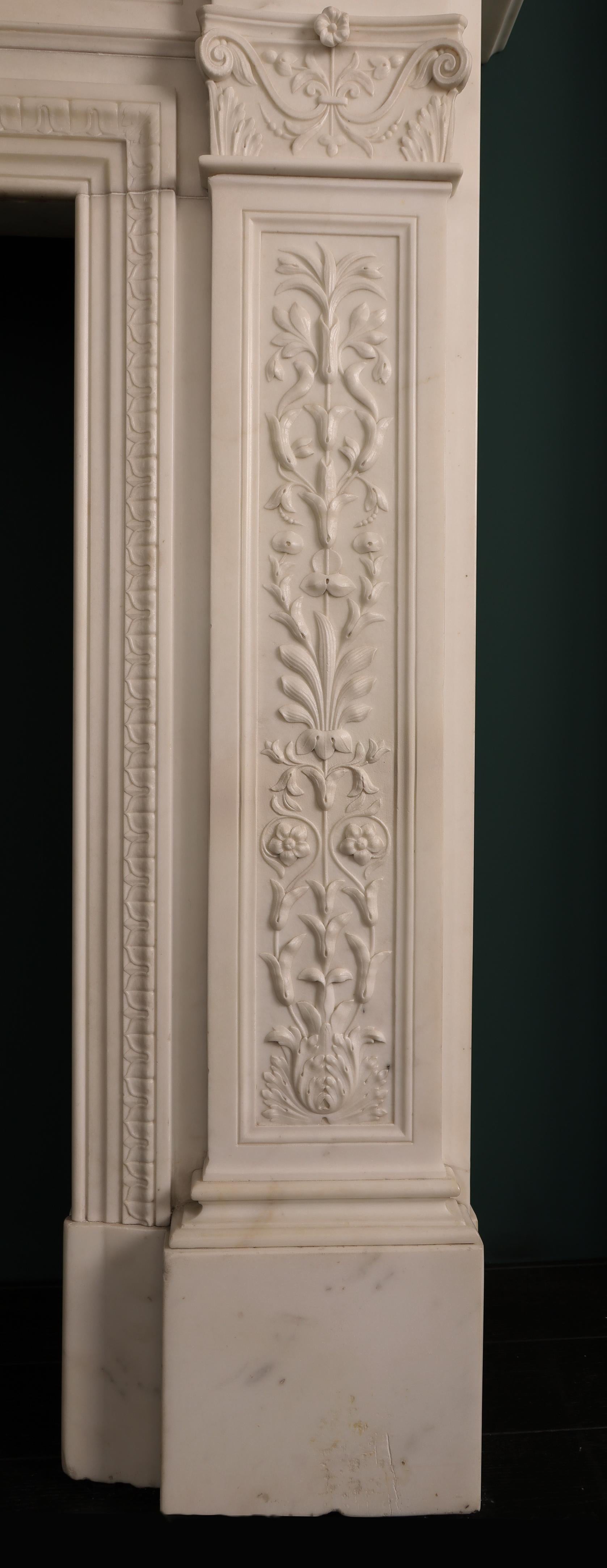 Statuary Marble A Magnificent Finely Carved Statuary William IV Chimneypiece For Sale