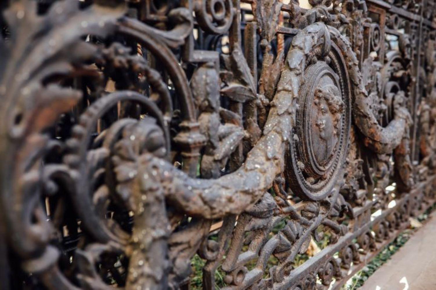 A Magnificent French Cast Iron Balcony, now converted to console.  For Sale 8