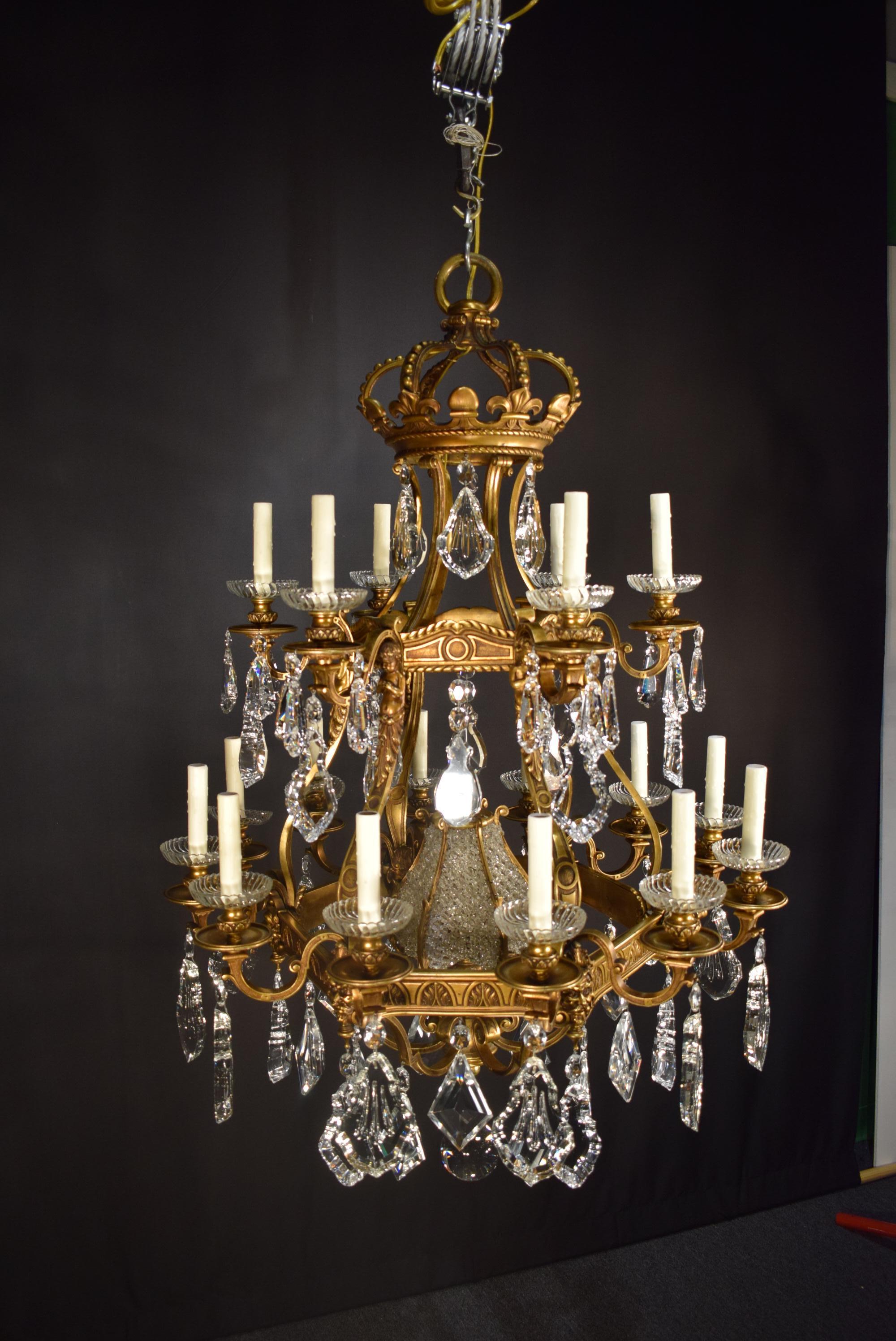 Magnificent Gilt Bronze and Crystal Chandelier 3