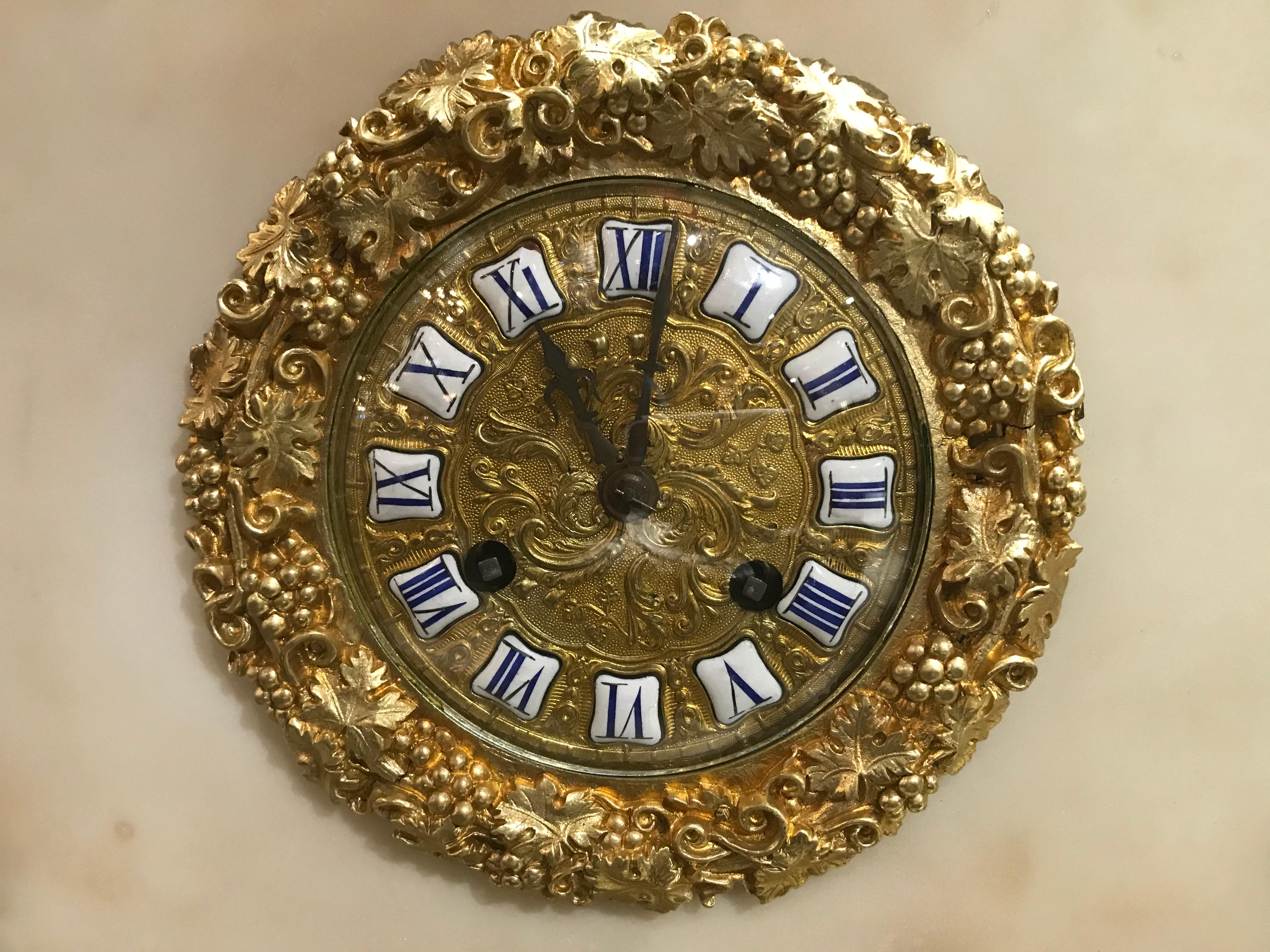 Louis Philippe Magnificent Gilt Bronze and Marble Clock For Sale