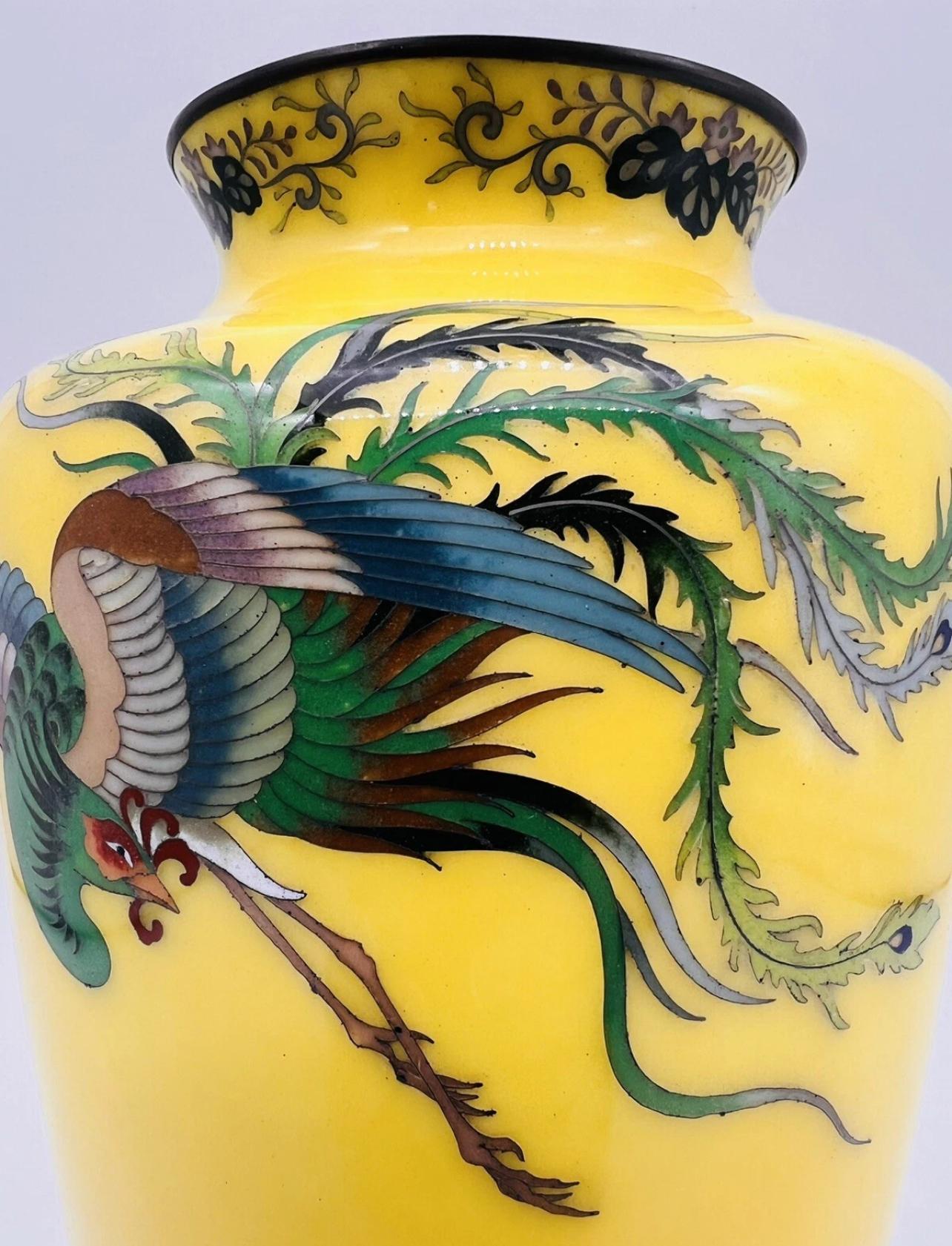 A Magnificent Japanese Antique Cloisonne Enamel Vase  By Ando Jubei. Taisho Era For Sale 9