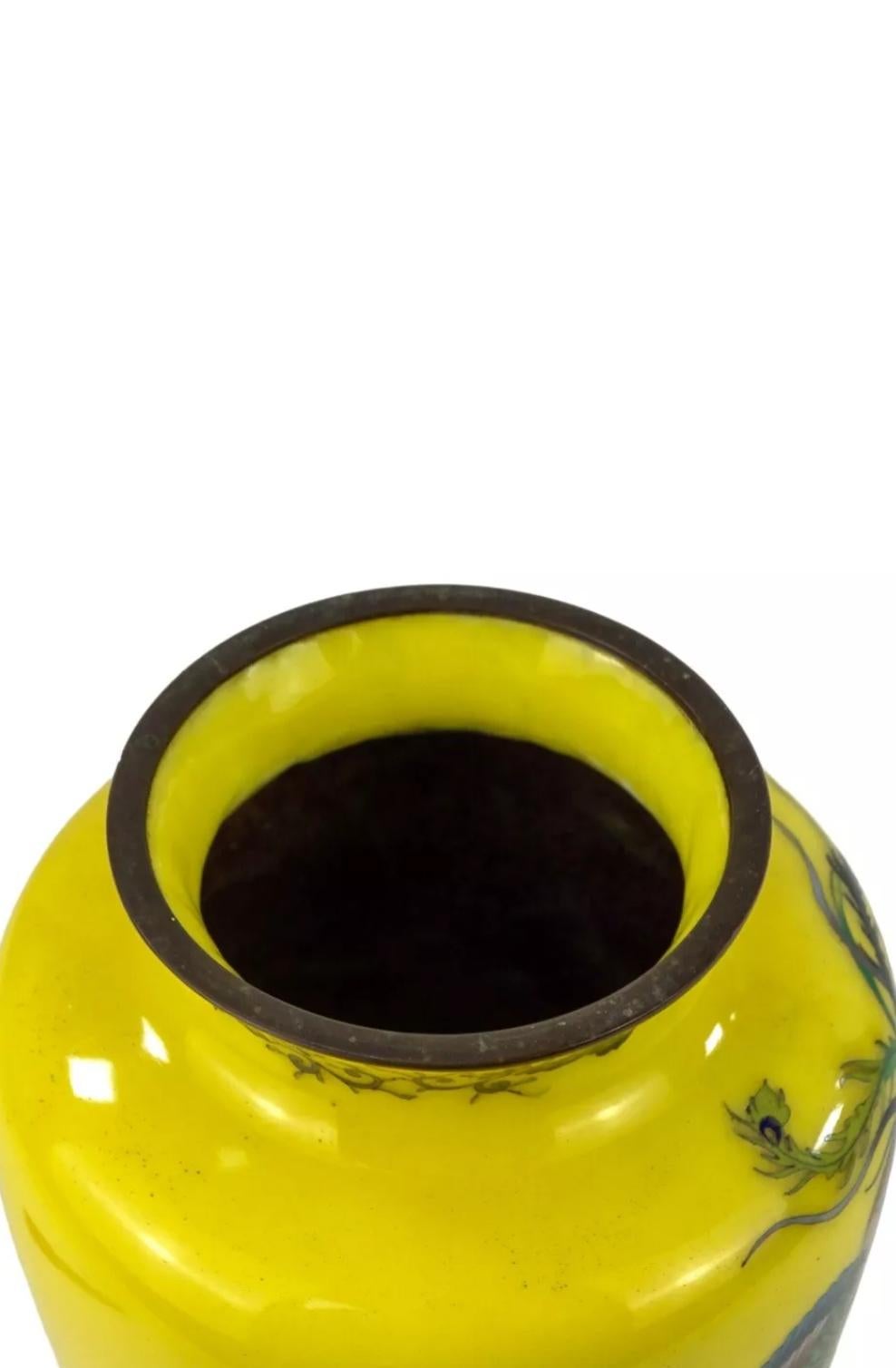 20th Century A Magnificent Japanese Antique Cloisonne Enamel Vase  By Ando Jubei. Taisho Era For Sale