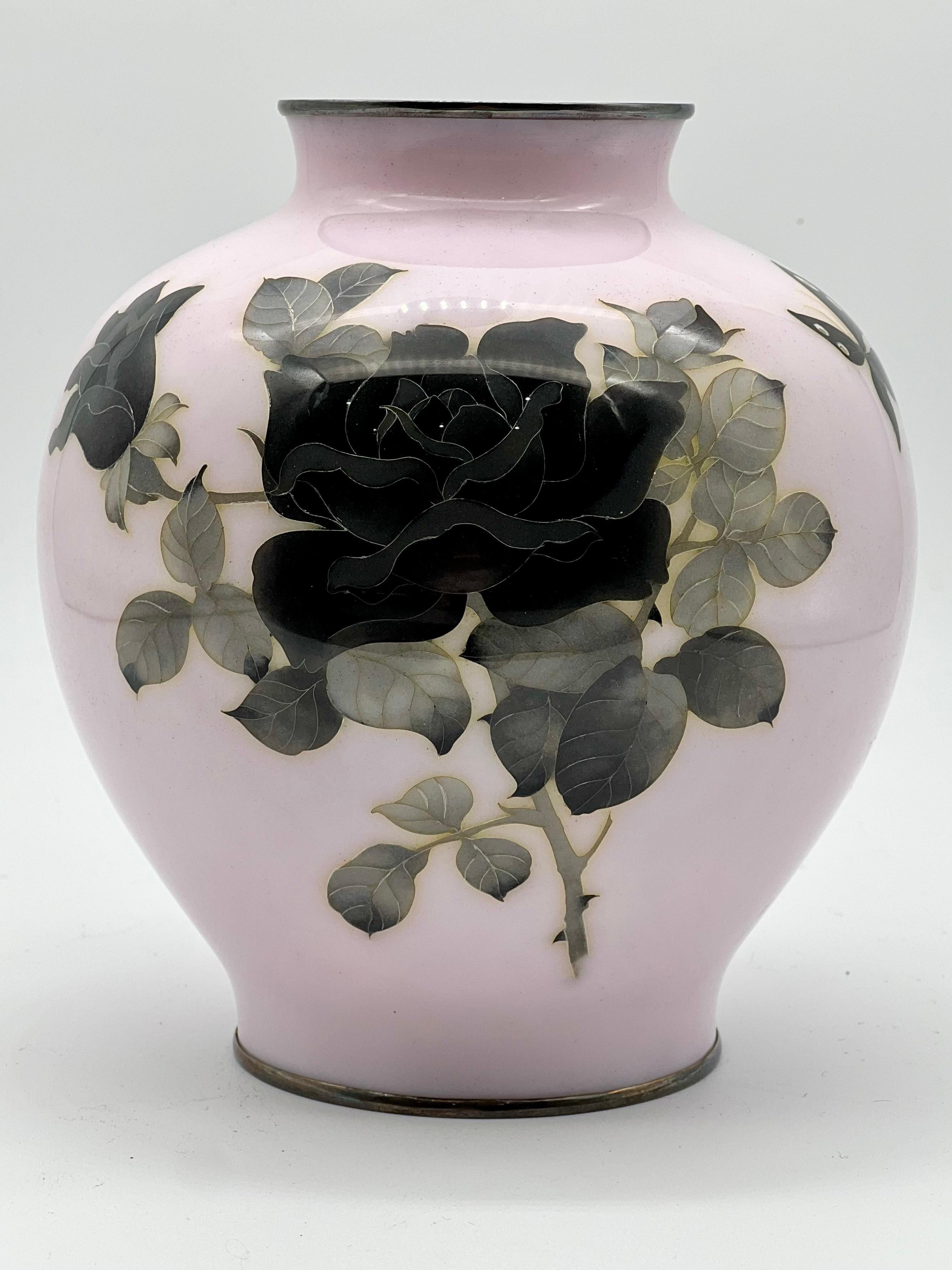 19th Century A Magnificent Japanese Antique Enamel Cloisonne Vase By Ando Jubei. Meiji Era