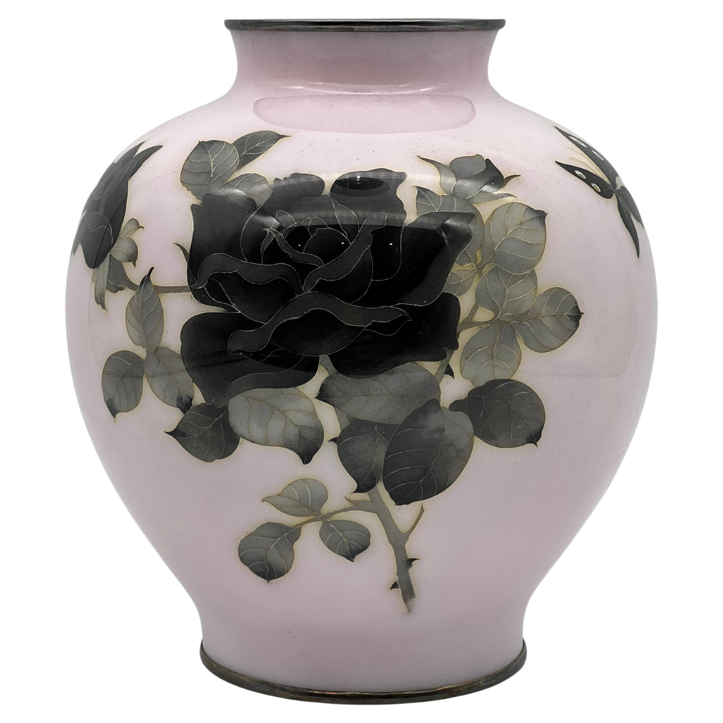 A Magnificent Japanese Antique Enamel Cloisonne Vase By Ando Jubei. Meiji Era
