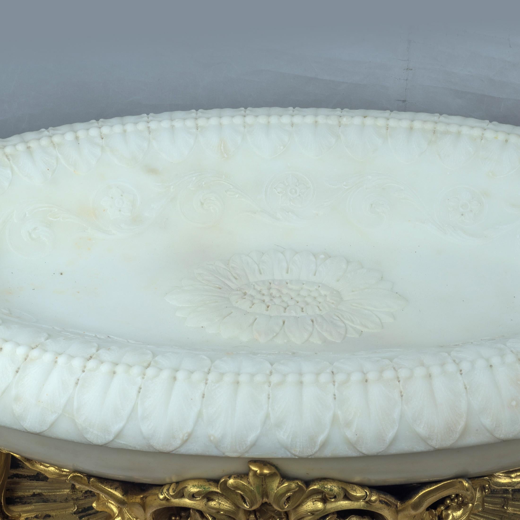 Magnificent Large Caldwell & Co. Ormolu and White Marble Centerpiece In Excellent Condition In New York, NY