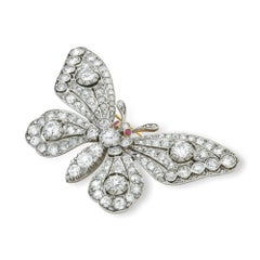 Magnificent Late Victorian Diamond-Set Butterfly Brooch