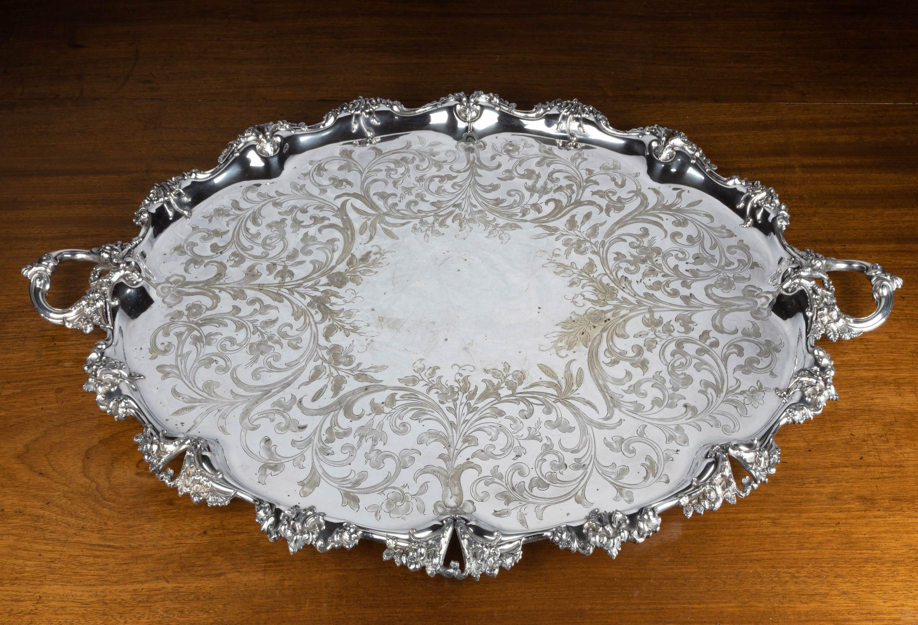 English A Magnificent Late Victorian Silver Plated Tray