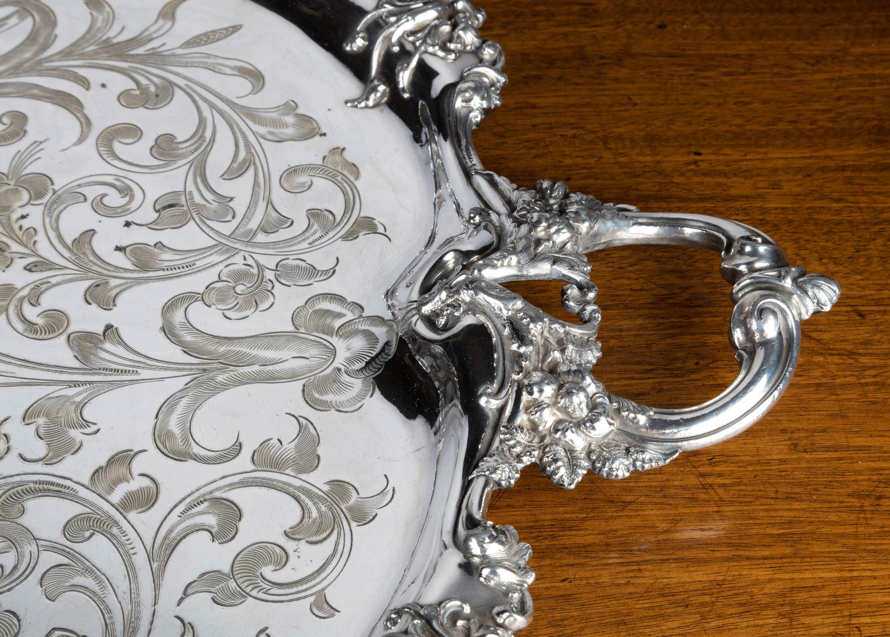 A Magnificent Late Victorian Silver Plated Tray In Good Condition In Peterborough, Northamptonshire