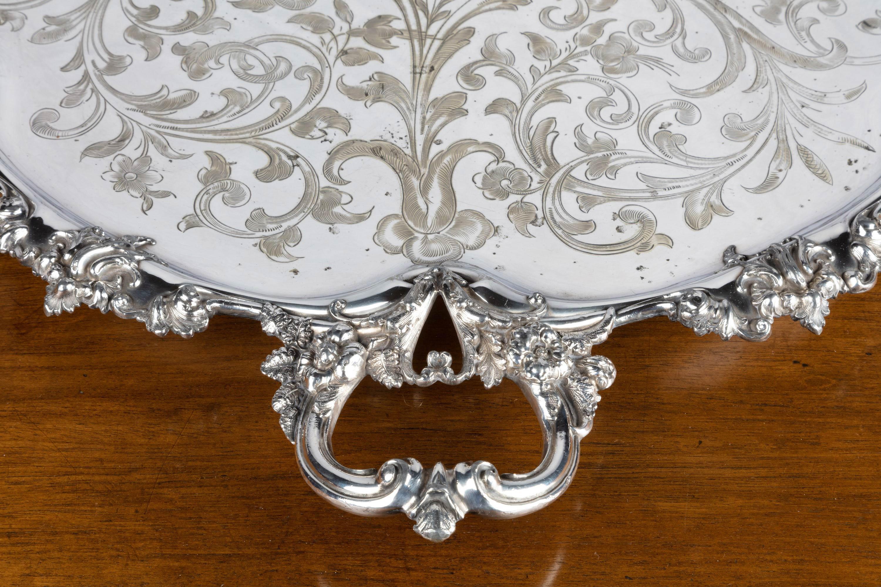 19th Century A Magnificent Late Victorian Silver Plated Tray