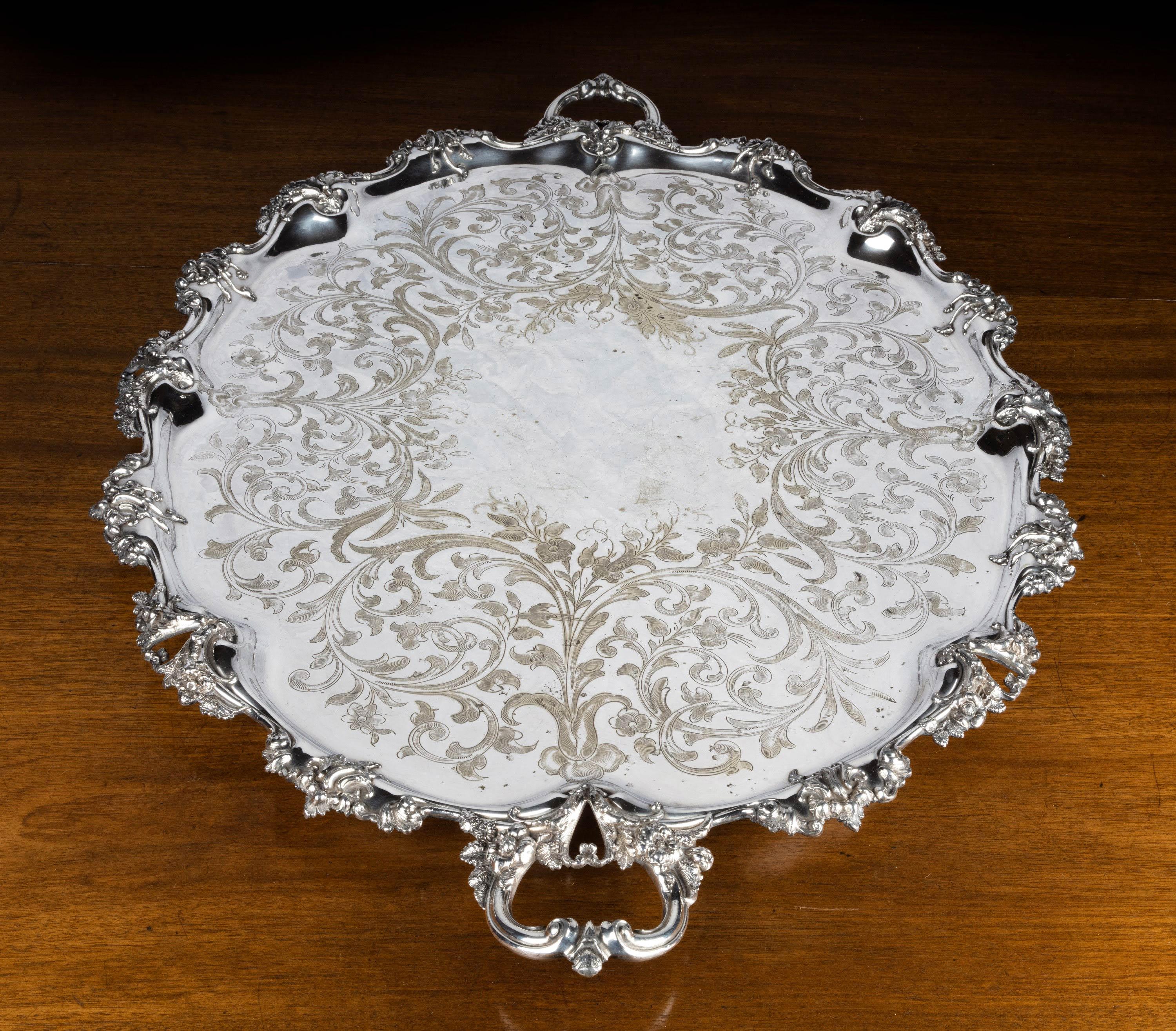 A Magnificent Late Victorian Silver Plated Tray 1