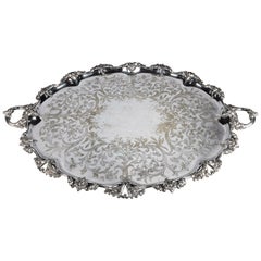 A Magnificent Late Victorian Silver Plated Tray