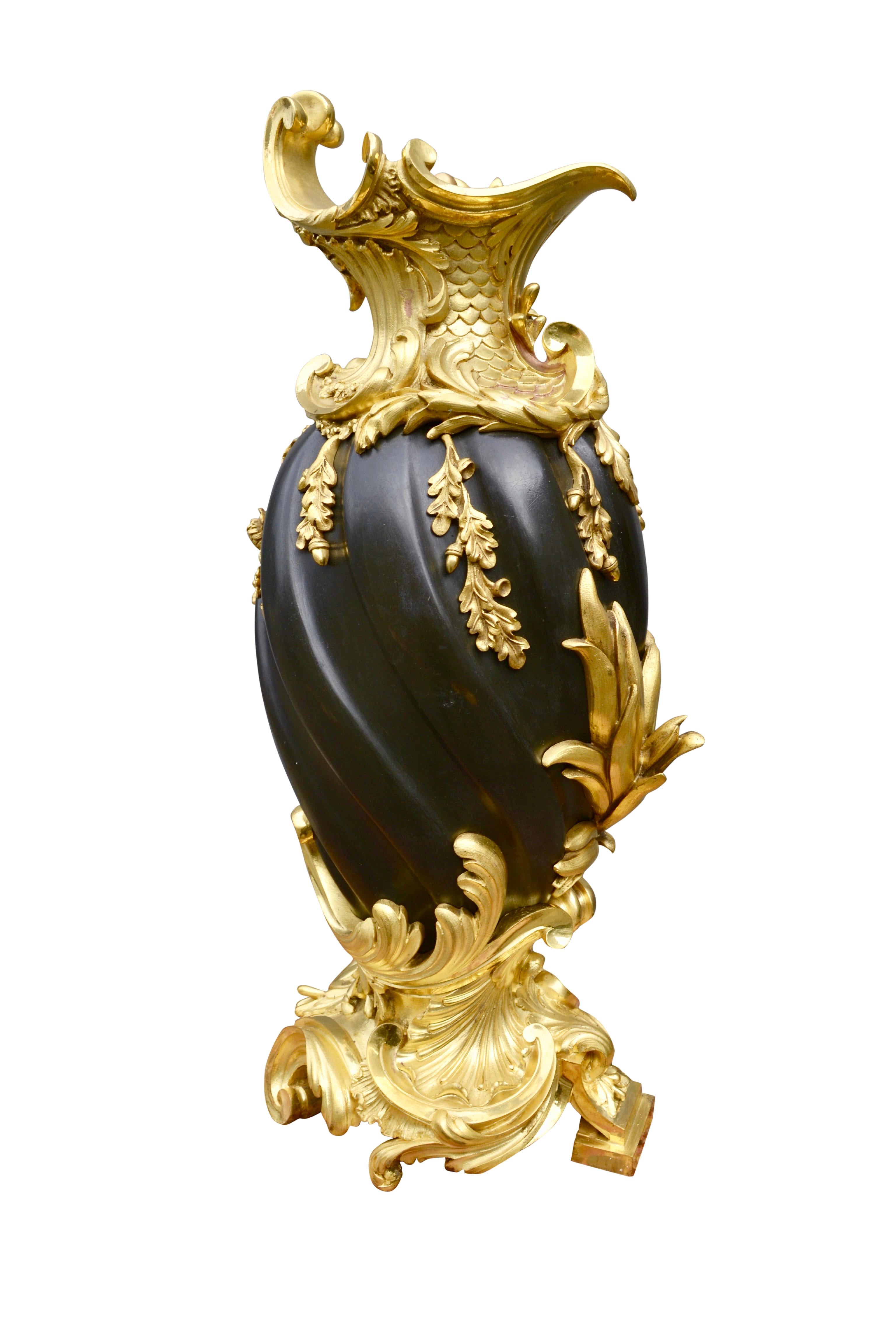 Magnificent Louis XV Style Patinated and Gilt Bronze Urn For Sale 1