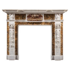 A Magnificent Mid-Eighteenth Century Chimneypiece in Statuary Marble