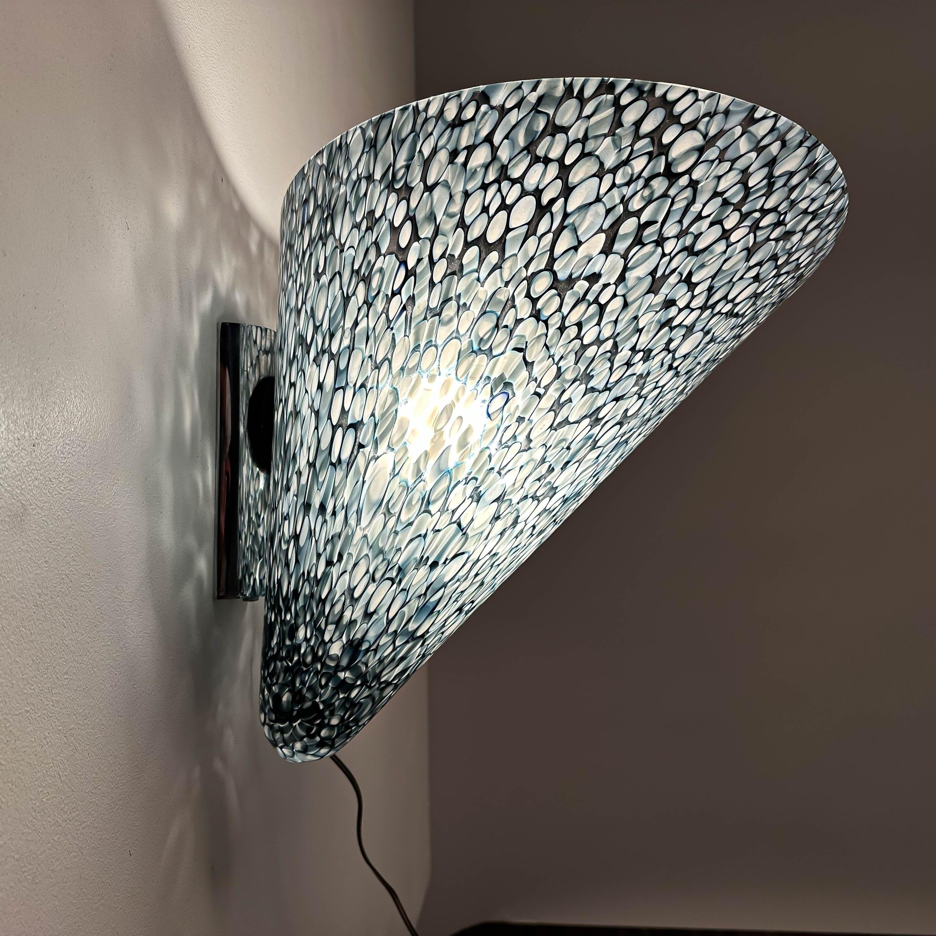 Murano Glass A Magnificent Neverrino wall lamp by Gae Aulenti for Vistosi, Murano 1970s
