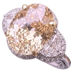 A Magnificent No Heat Unheated 5.64ct Padparadscha Sapphire Ring & Lotus Cert