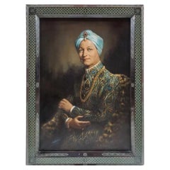 A Magnificent Oil on Canvas Portrait of A European Gentleman Dressed as Maharaja