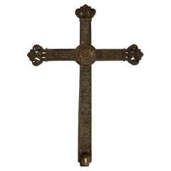 Magnificent Ornate 19th Century Bronze Cross 
