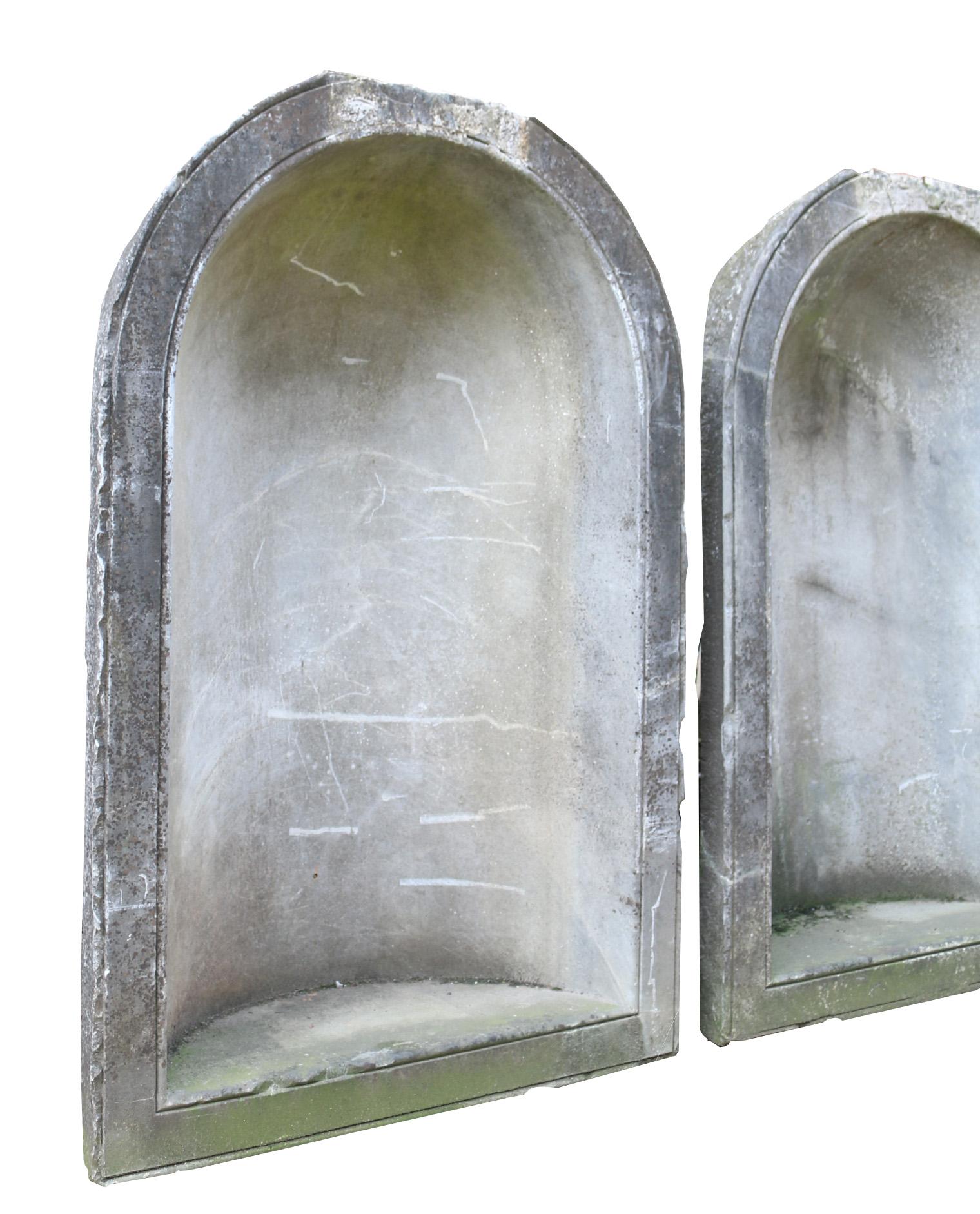 19th Century Magnificent Pair of Antique Marble Statue Niches For Sale