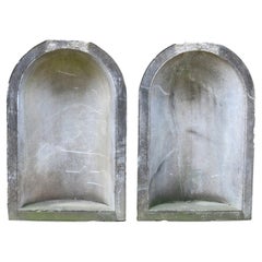 Magnifica coppia di nicchie per statue in marmo antico