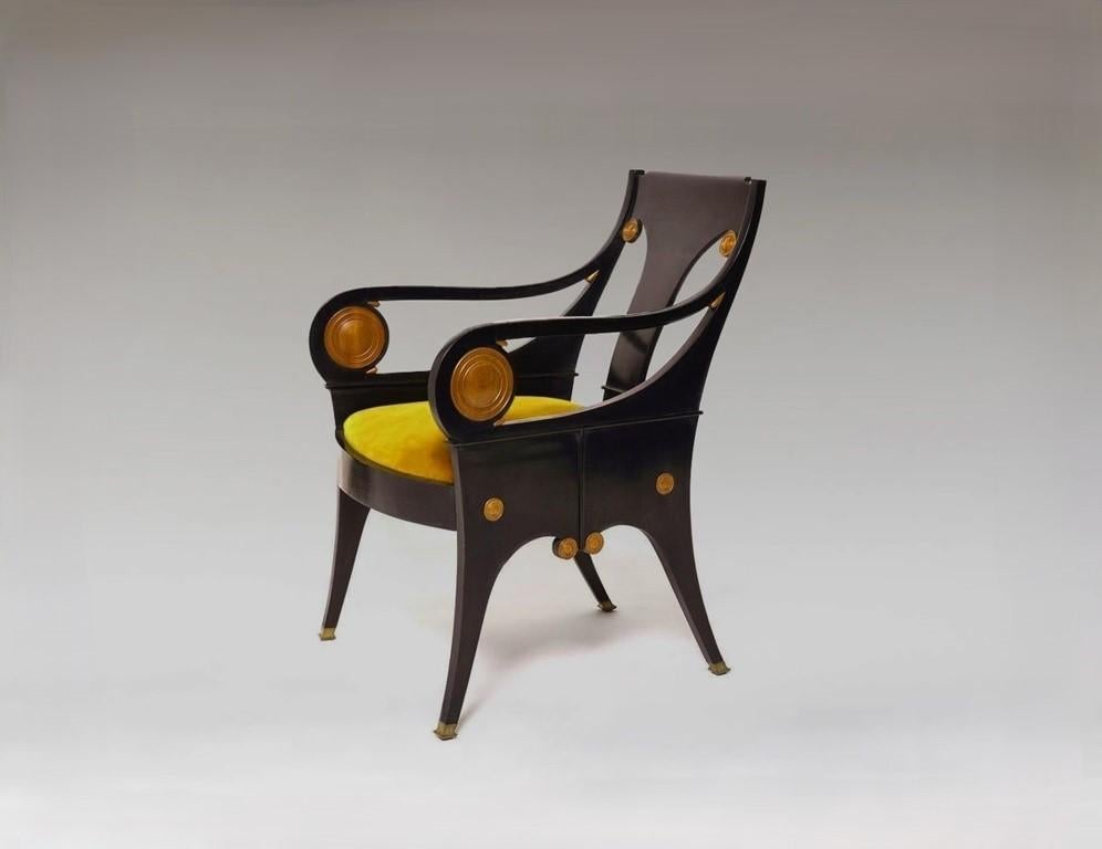 Laqué Magnifique paire de fauteuils de Josef Plecnik en vente