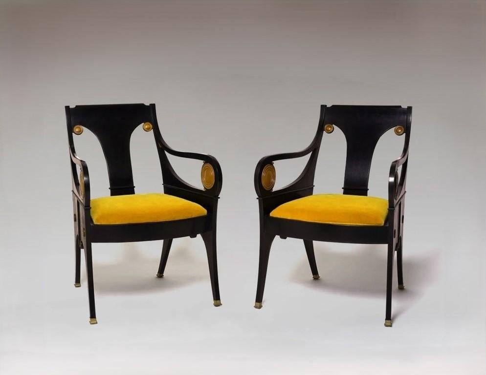 20ième siècle Magnifique paire de fauteuils de Josef Plecnik en vente