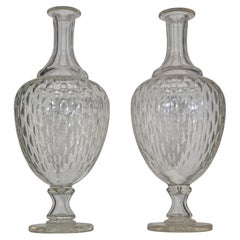 A Magnificent Pair of Decorative Bottles or Carafes