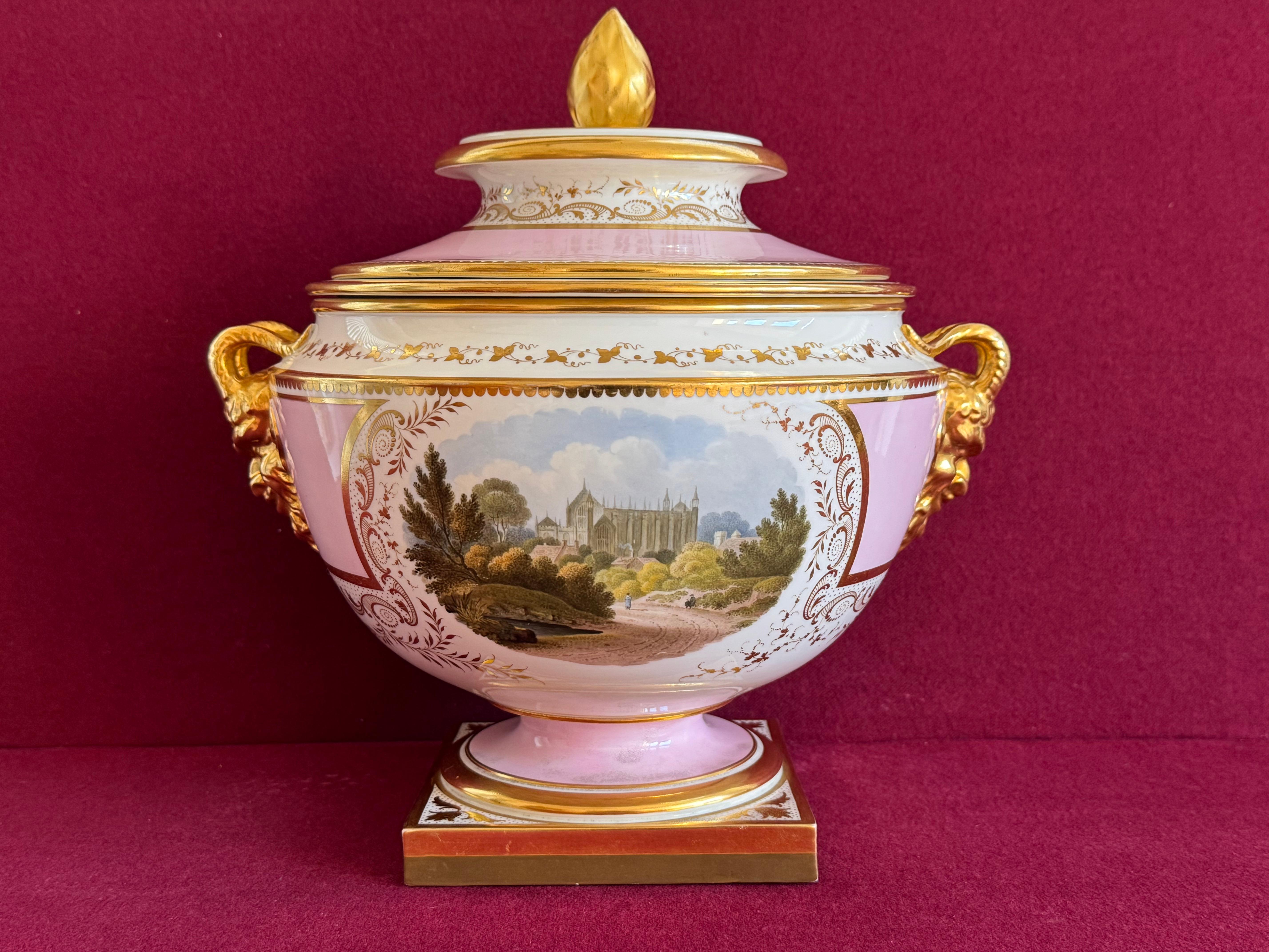Magnífica pareja de cubiteras de Flight, Barr & Barr Worcester c.1813 Pintado a mano en venta