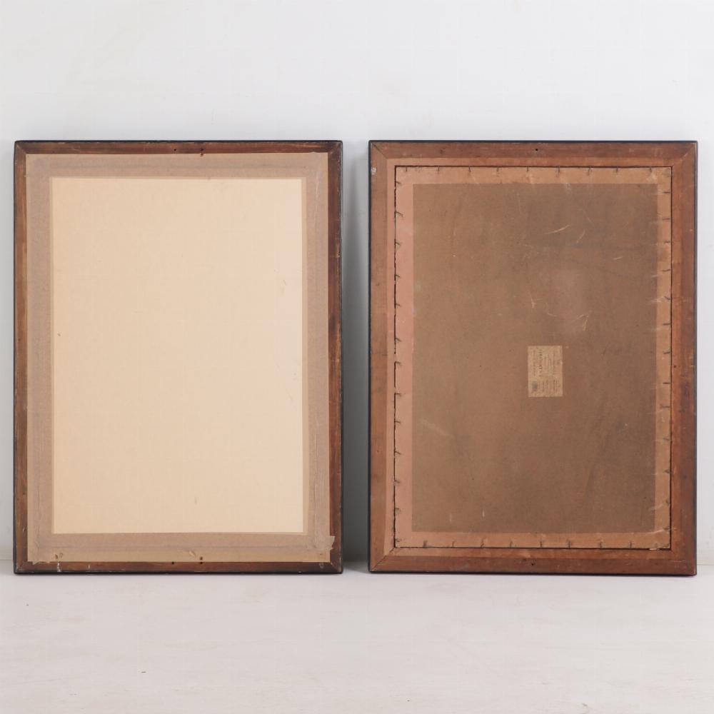 A magnificent pair of French black and gold mirrors, 19th C. For Sale 2
