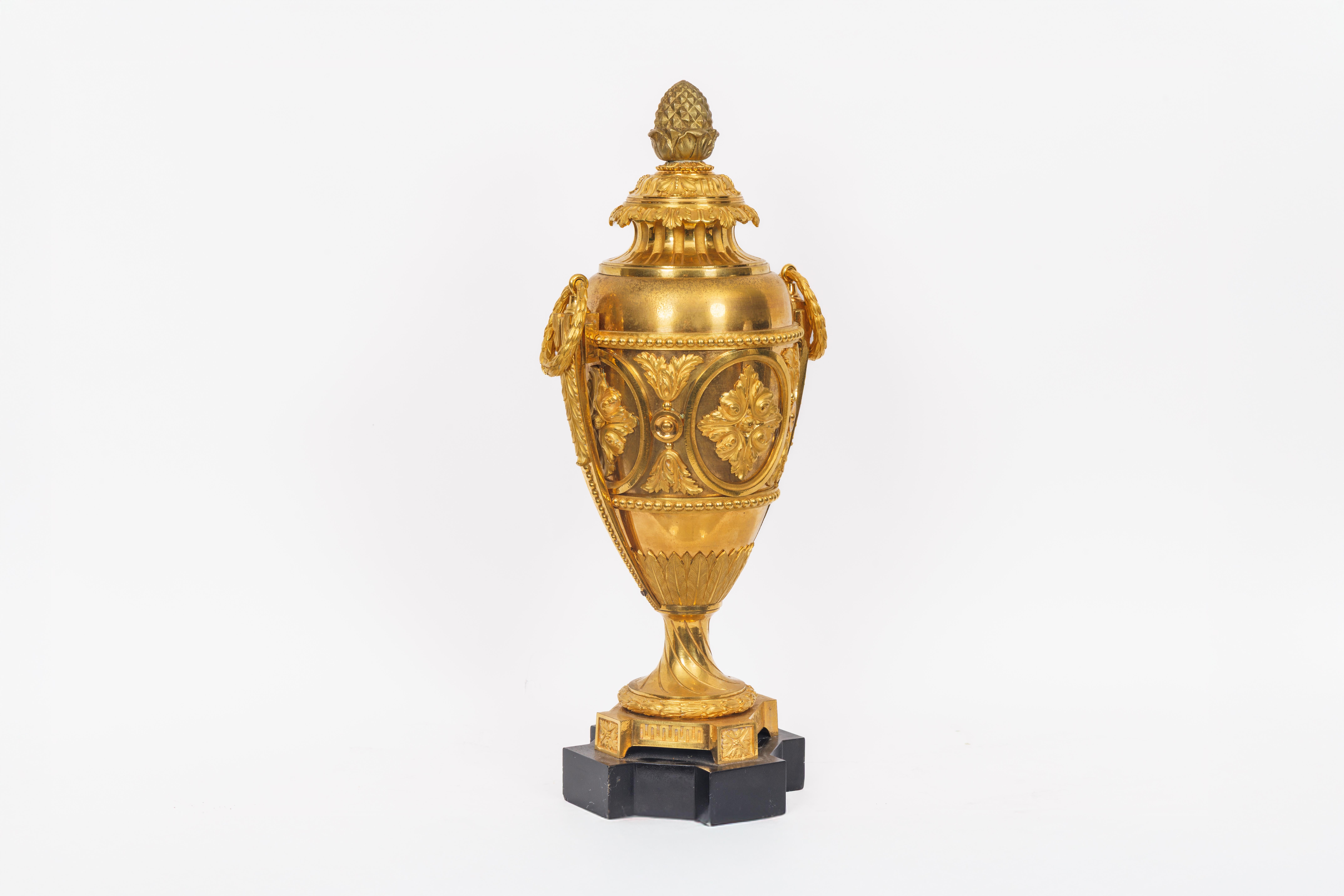 Ein prächtiges Paar französischer Ormolu-Vasen im Louis-XVI-Stil (Neoklassisch) im Angebot