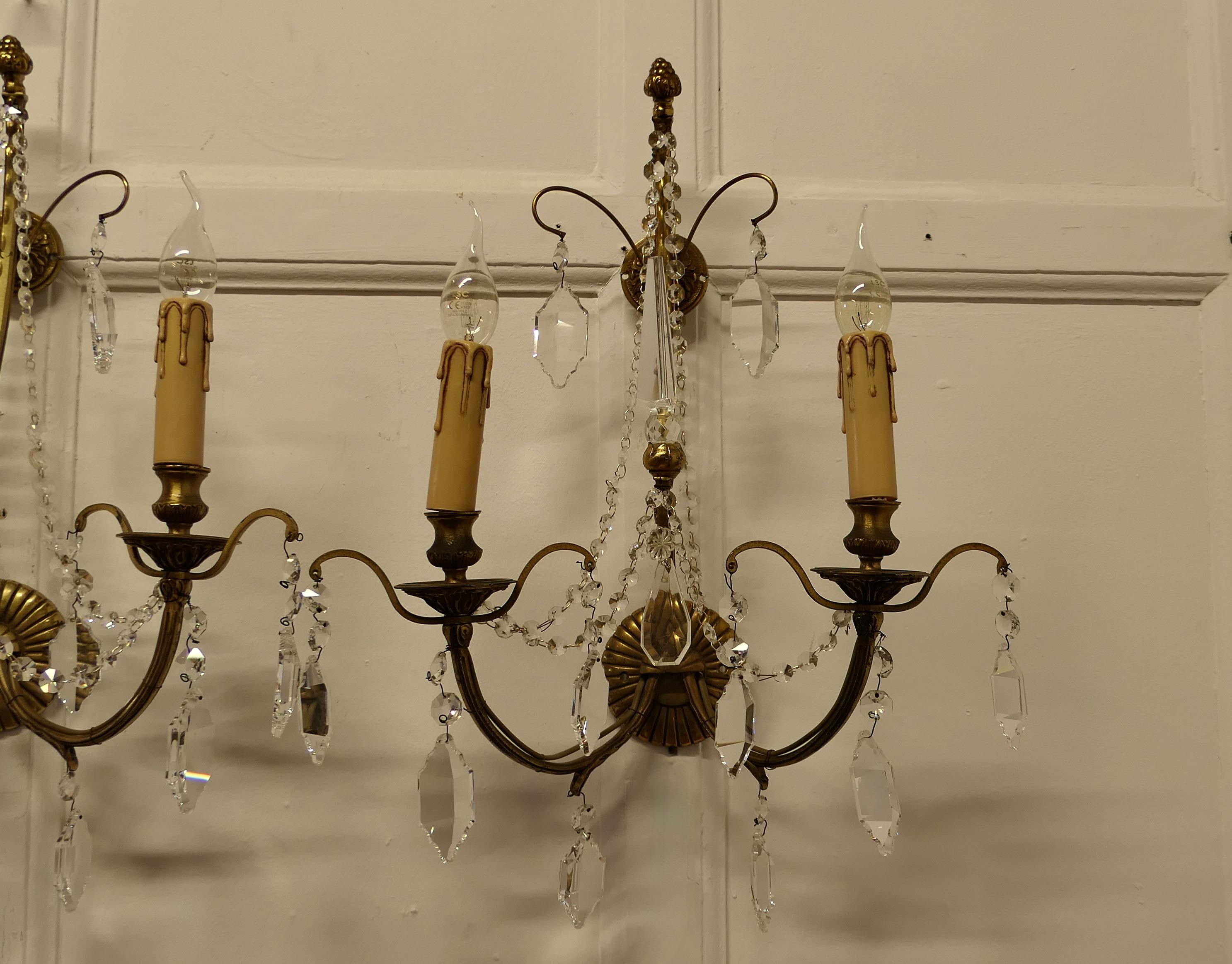 Adam Style A Magnificent Pair of French Wall Chandeliers    For Sale