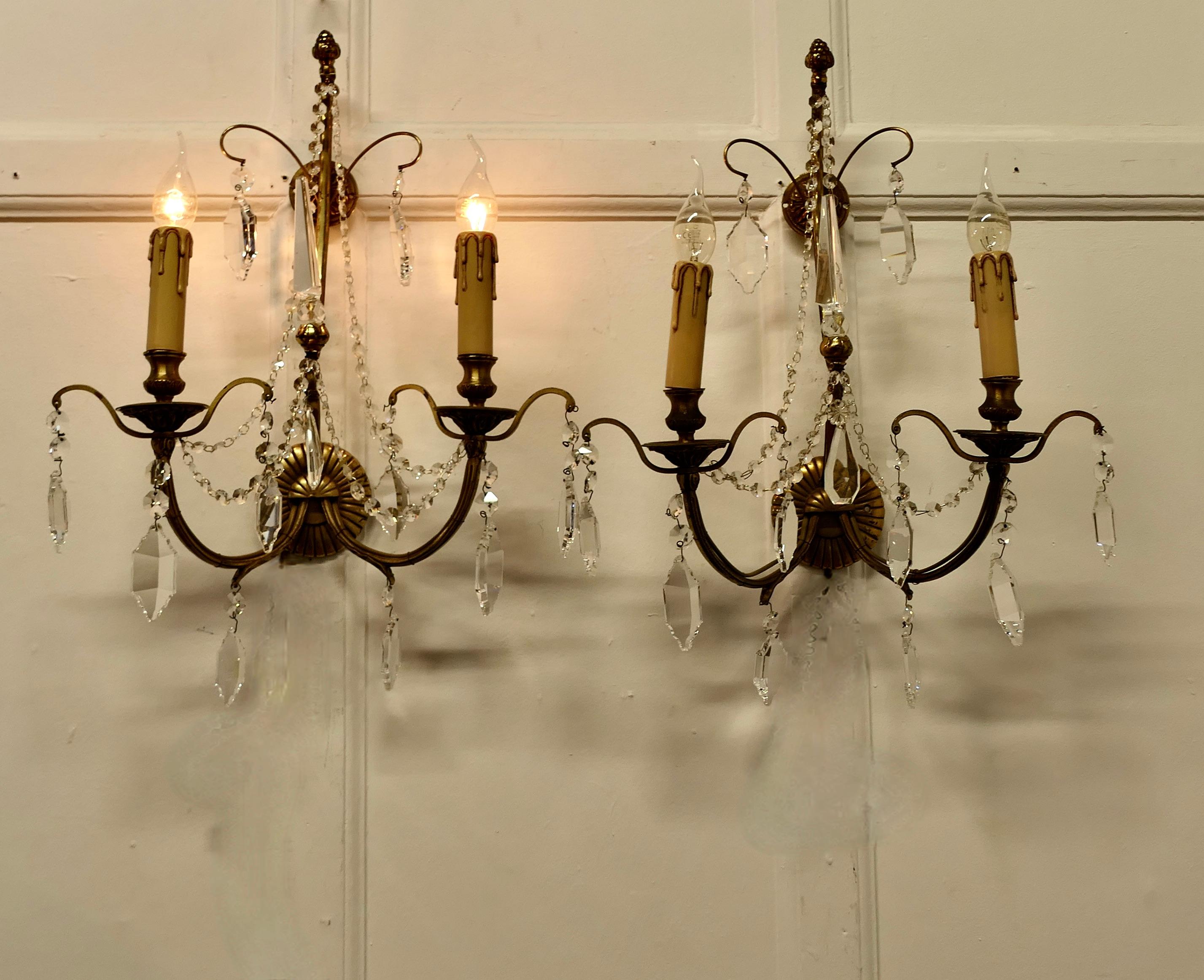 A Magnificent Pair of French Wall Chandeliers    In Good Condition For Sale In Chillerton, Isle of Wight