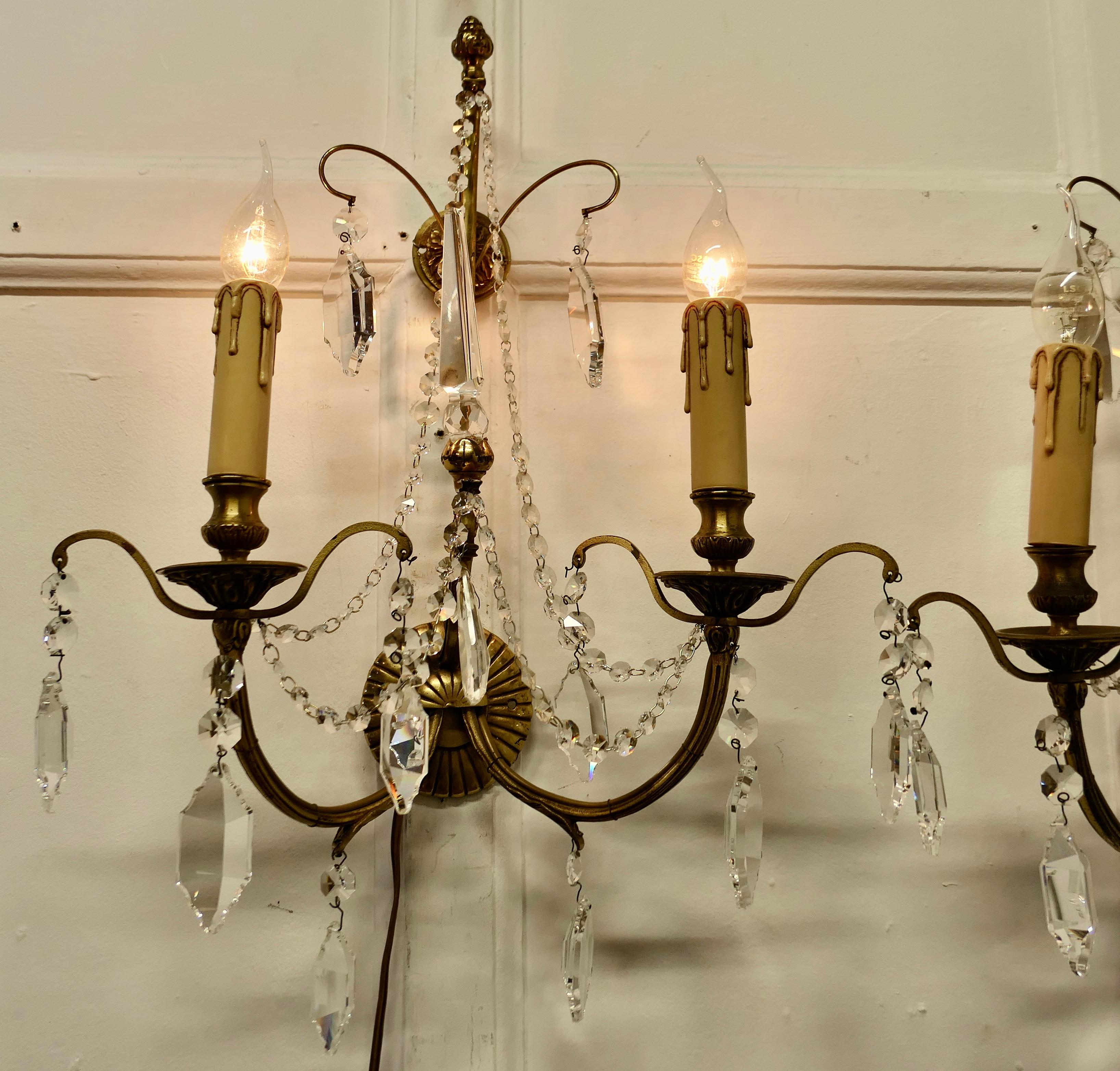 Early 20th Century A Magnificent Pair of French Wall Chandeliers    For Sale