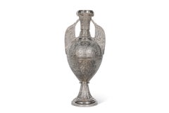 A Magnificent Pair of Silvered Bronze "Alhambra" Vases by Tiffany Studios