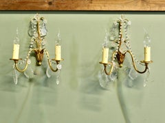 A Magnificent Pair of Sparkling French Wall Chandeliers