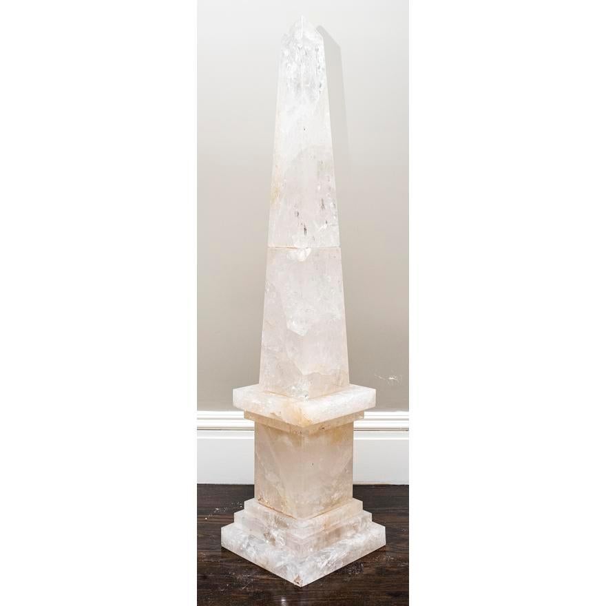 Magnificent Pair of Vintage Monumental Rock Crystal Obelisks 2