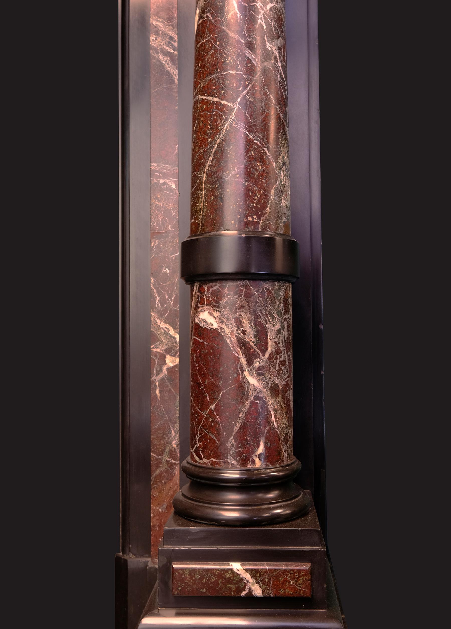Magnífica Chimenea Belga Negra Pulida Inglés en venta