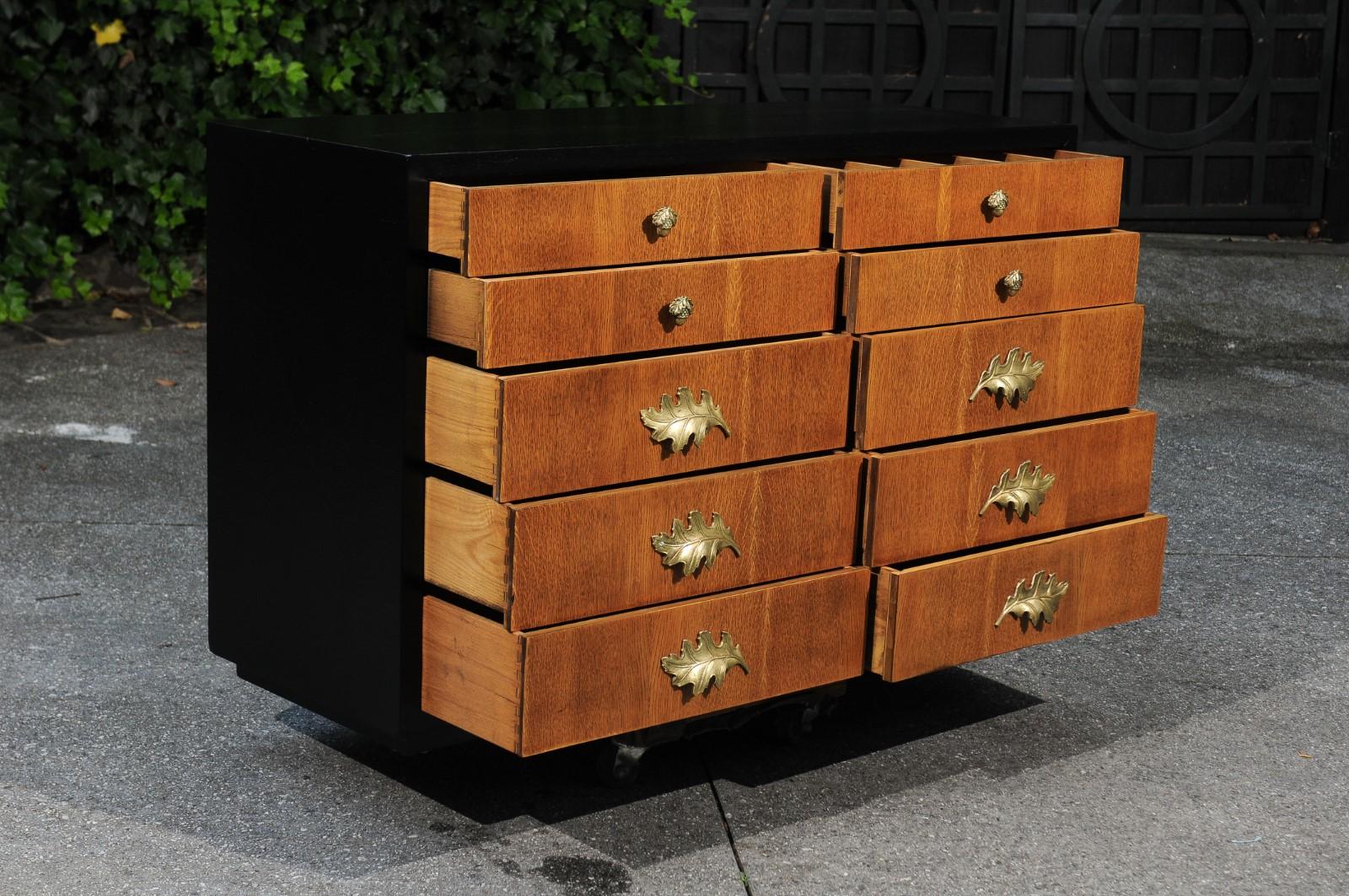 Magnificent Restored Cerused Oak Commode by Lorin Jackson for Grosfeld House For Sale 1